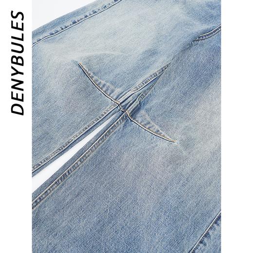 DENYBULES复古水洗松驰时髦弯刀牛仔裤 商品图2