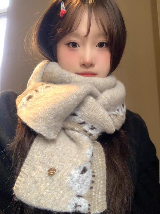 <曾小咸推荐> 韩版ins绵羊提花围巾 日常价89/件  商品图9