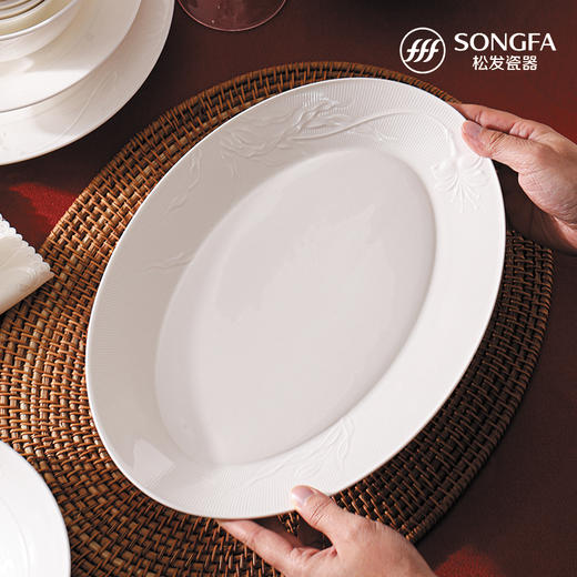 玉兰浮雕骨瓷餐具套装 商品图5