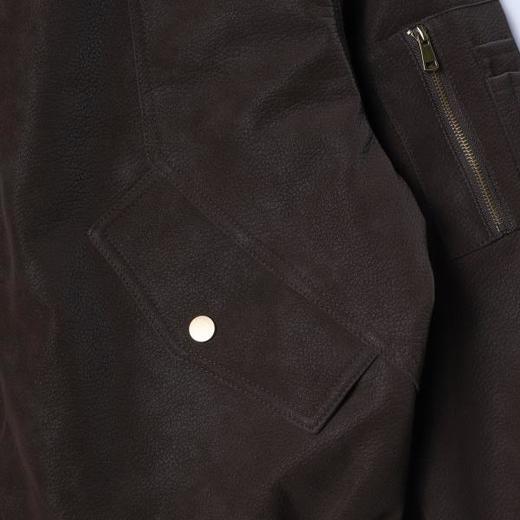 SDSA男士秋冬新款痞帅男装老钱风PU皮翻领夹克外套百搭时尚复古 商品图2