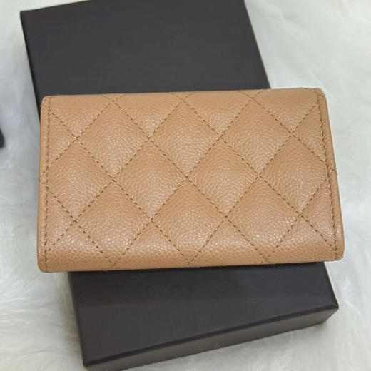 Chanel 荔枝纹牛皮 奶茶色 小卡包 商品图1