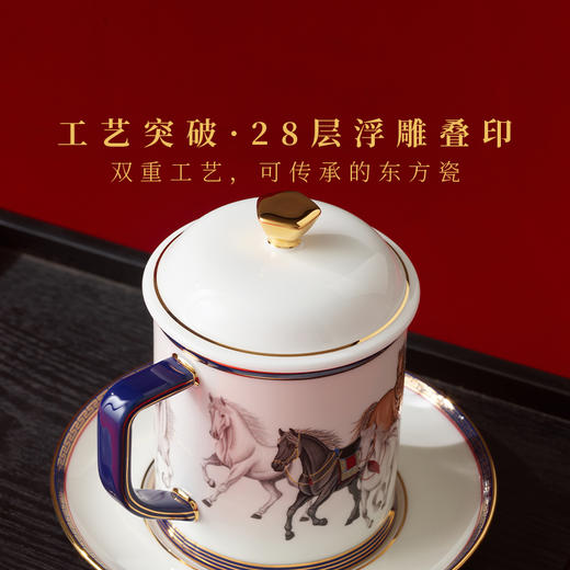 【自营】永丰源 马到成功三件套盖杯370m1-碧蓝）SG 商品图3