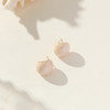 三彩2026新款ins风轻奢奶茶系米白珠光漆豆豆耳钉S925银针耳饰 商品缩略图1