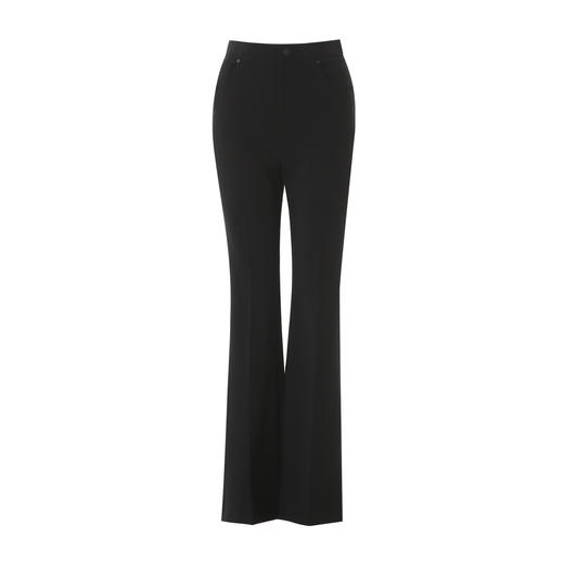 EITIE爱特爱气质通勤高腰显瘦黑色微喇休闲裤2025春新款8105802 商品图5