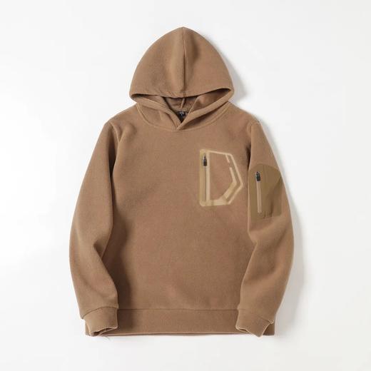 D121822秋冬双面绒防风保暖加厚加绒男士连帽套头休闲宽松卫衣。 商品图11