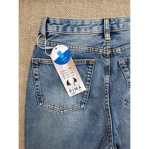 【贝拉推荐】王炸法棍牛仔裤 2026必入款！PIMA棉 法式博主常青款 100匹马棉 牛仔中的“软黄金” 浅蓝色洗水 九分毛须边设计 商品图7