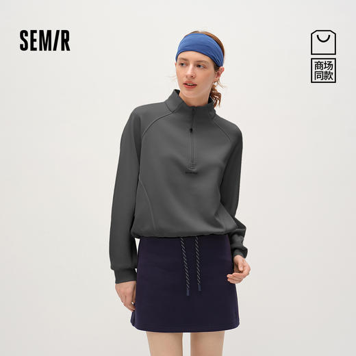 商场同款|森马卫衣女春短款宽松插肩袖2026新款时尚运动风套头衫 商品图0