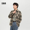 森马长袖衬衫男春季格纹宽松翻领外套时尚休闲前胸双贴袋上衣潮流 商品缩略图1