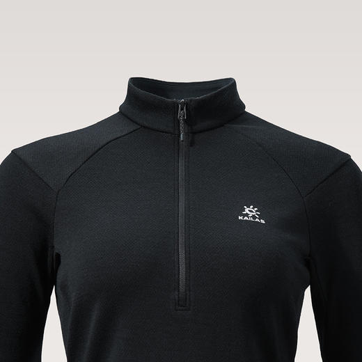 KAILAS凯乐石 XM3 女款半开胸立领美丽诺羊毛T恤 KG2537213 商品图3