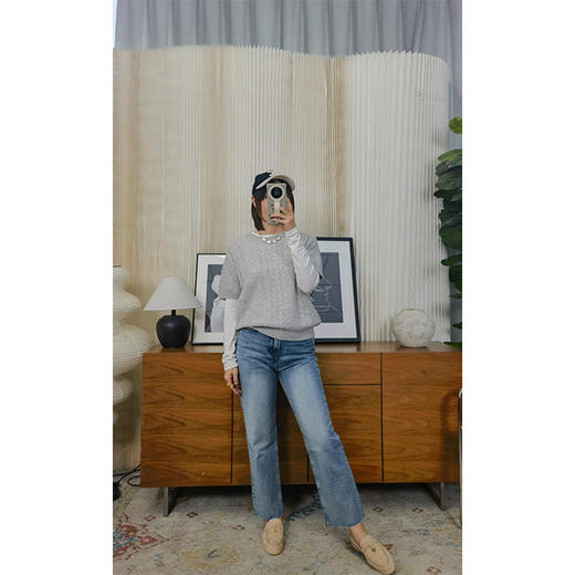 【贝拉推荐】王炸法棍牛仔裤 2026必入款！PIMA棉 法式博主常青款 100匹马棉 牛仔中的“软黄金” 浅蓝色洗水 九分毛须边设计 商品图2