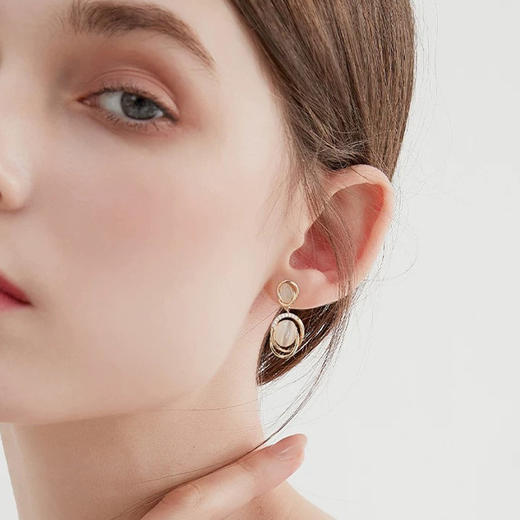 韩系气质猫眼石耳环银针耳环纪念日百货门店同款159464851 商品图3