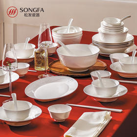 玉兰浮雕骨瓷餐具套装