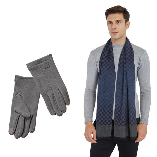 ELSYALN艾丝雅兰 A-ZH2003竹韵优品围巾手套套装 商品图0