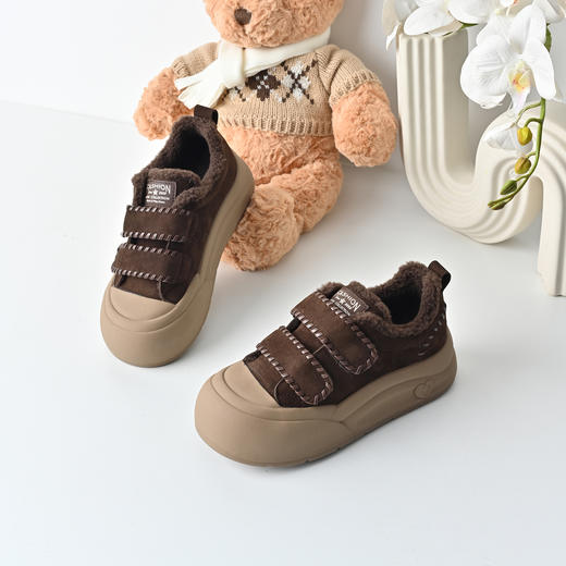 经典鲨2025年冬季专柜新品圆头羊羔绒厚底保暖棉鞋雪地靴女KW316-558101 商品图2