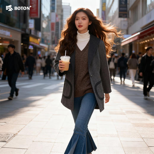 【第2件半价！尾货清仓不退换】波顿呢绒中褛LJ389 商品图1