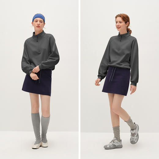 商场同款|森马卫衣女春短款宽松插肩袖2026新款时尚运动风套头衫 商品图4