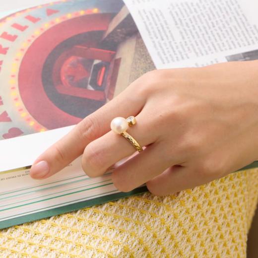 2楼Fellala/翡拉拉「福结」系列珍珠戒指高级感饰品货号925428803吊牌价899现价809 商品图2