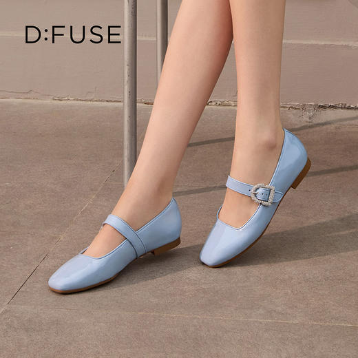 Dfuse迪芙斯2026春季新款多巴胺色彩方头舒适软底玛丽珍单鞋DFE1111111 商品图3