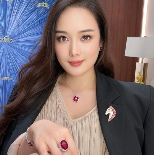 GAONAS  圣诞红 秋冬贵气百搭红色项链11791XR 商品图4