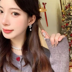 温柔猫眼石吊坠珍珠耳环银针耳环纪念日百货门店同款162267066