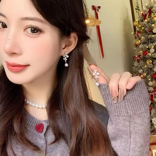 温柔猫眼石吊坠珍珠耳环银针耳环纪念日百货门店同款162267066 商品图0