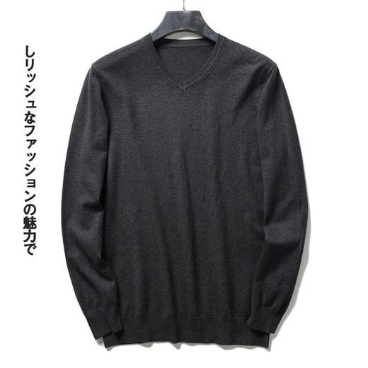 细腻软糯！V领基础百搭长袖针织毛衣 商品图1