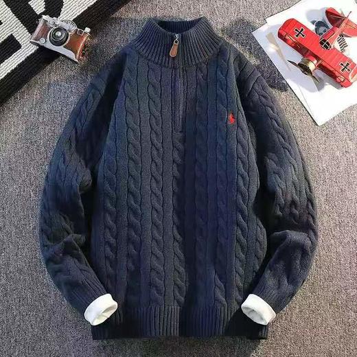 D121805秋冬季男士刺绣款半高领半拉链毛衣针织衫 商品图10