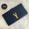 YSL 闪光  黑金 Y扣 手拿包 商品缩略图0
