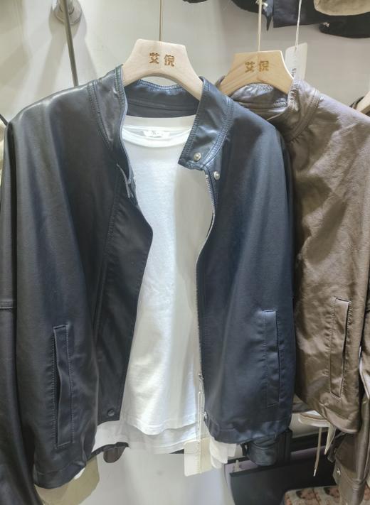 【直播专供款】ENJOY2023年秋季一字扣立领皮衣 154577531 商品图0