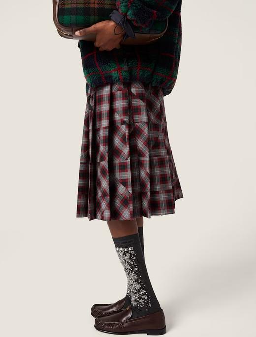 女款格纹百褶半裙ho017 商品图3