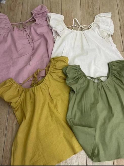 【直播专供款】ENJOY2023年夏季法式褶皱泡泡袖小衫 154043089 商品图0