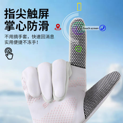 YLL男女加绒内胆可触屏保暖手套 冬季滑雪骑行登山防风户外徒步防水防寒 商品图1