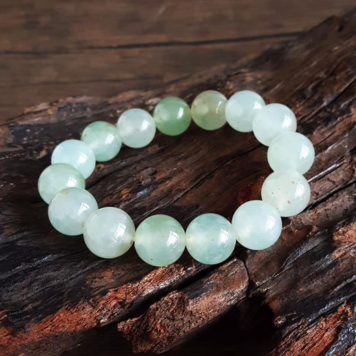 【天然正品】A货翡翠天然收藏级细腻冰种晴水洒金约14.4MM翡翠圆珠手串 111225NJT23 商品图4