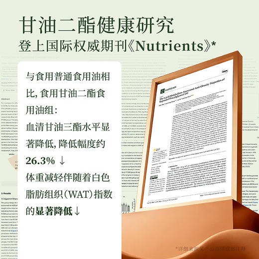 【华大营养-甘油二酯食用油】甄选多种好油原料 健康厨房新宠儿 新鲜好营养（500ml/瓶） 商品图2