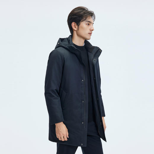【门店同款&鹅绒】圣得西2025年冬季男士中长款连帽羽绒服外套 商品图1
