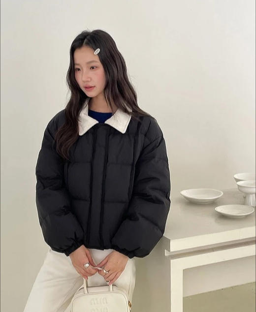 老米优品🎈复古巴恩风《灯芯绒翻领面包羽绒服》小个子友好！灯芯绒翻领解锁冬日氛围感！50%白鸭绒，丝绵羽绒服！韩里韩气，柔软百搭~~ 商品图4