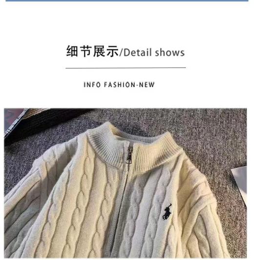 D121805秋冬季男士刺绣款半高领半拉链毛衣针织衫 商品图11