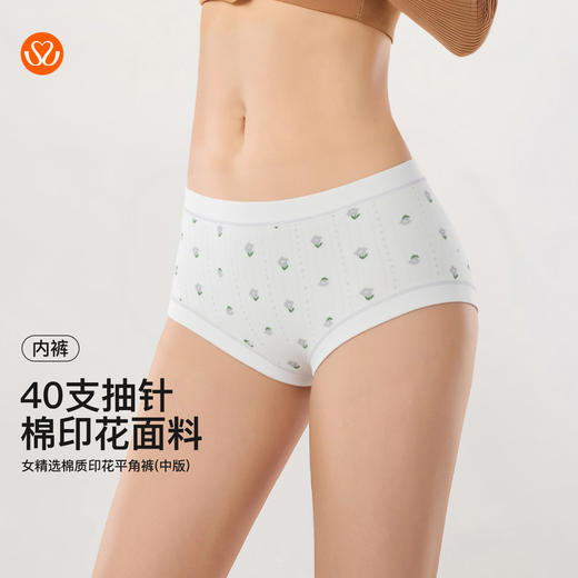【满3条/29元】（中版）【秀黛】女精选棉质印花平角裤女士内裤【1条】W7339003T【门店同款】【内裤非质量问题不退换】 商品图0