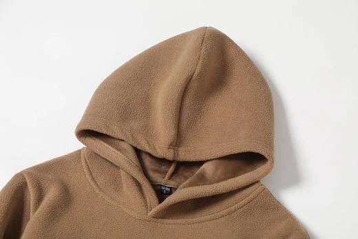 D121822秋冬双面绒防风保暖加厚加绒男士连帽套头休闲宽松卫衣。 商品图14