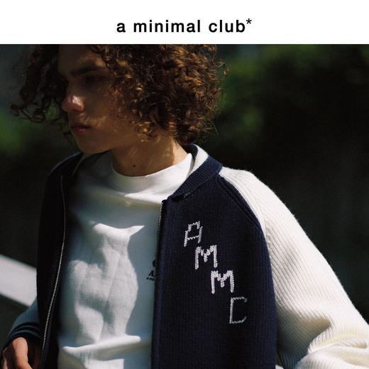 a minimal club复古撞色元宝领针织棒球服定织定染粗针冬AM5BSW01 商品图3