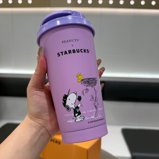 星巴克2025联名史努比抹香紫浮雕吸管杯 容量：500ml 材质：304不锈钢 商品图1