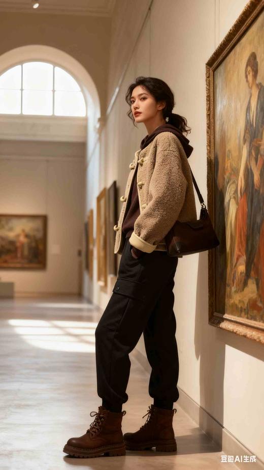 福利款  588199冬圈圈毛PU里，厚棉服，均码一个号，宽松版型，120斤以内均可穿着 商品图8