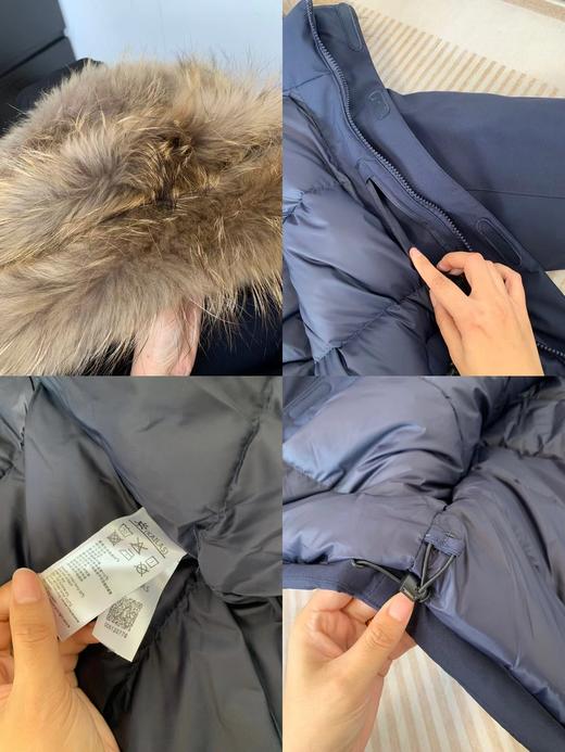 D121802加厚户外工装派克羽绒服中长款情侣款大毛领羽绒服 商品图14