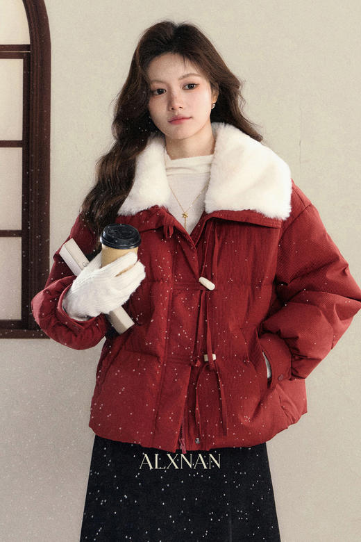 鹿向南【1220/20:00新品前1小时7折限量100件】复古红羽绒服 商品图5