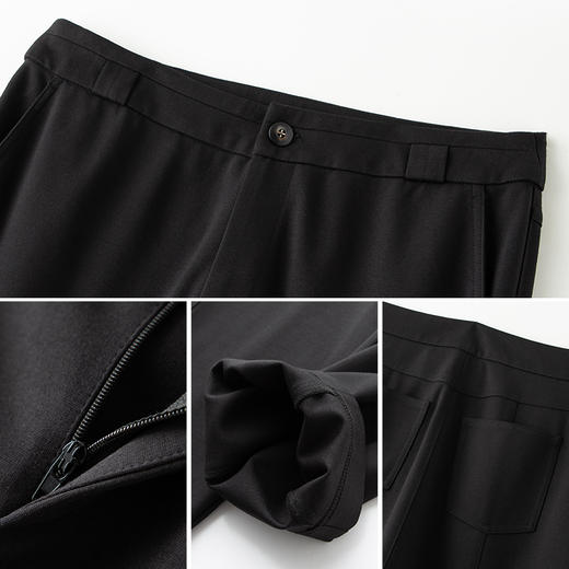 【商场同款】CNT4845 百搭夜幕黑 9分通勤烟管裤 针织罗马布面料 挺阔塑形 易打理 回弹性好 商品图6