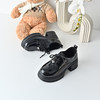 经典鲨2025冬专柜新品百搭黑色圆头加绒加厚中粗跟小皮鞋女KC19-558321 商品缩略图3