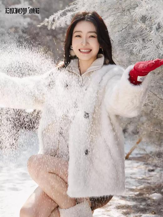 【门店同款】ENJOY冬季“暖冬软糖”双排扣毛毛外套 168843458 商品图3