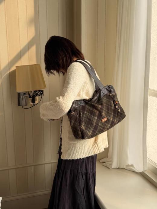 nothe Case布然/NC253109/「挪威苔原」复古格纹拼接单肩包 商品图4