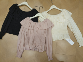 【直播专供款】ENJOY秋季一字荷叶边收腰衬衫 154347761