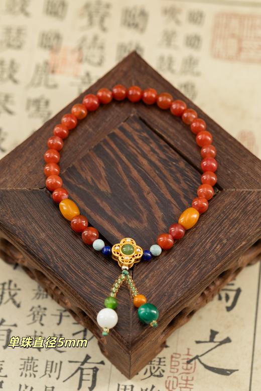 10天发货【南红手串】💓分小中大3个不同手围，定制大小！精致提溜款手串，【鸿】运南红手串，过节自留&送人都合适 商品图2